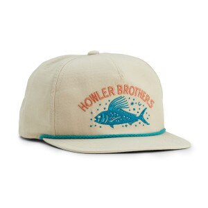 Howler Brothers Creative Creatures Roosterfish Unstructured Snapback Hat in Off White